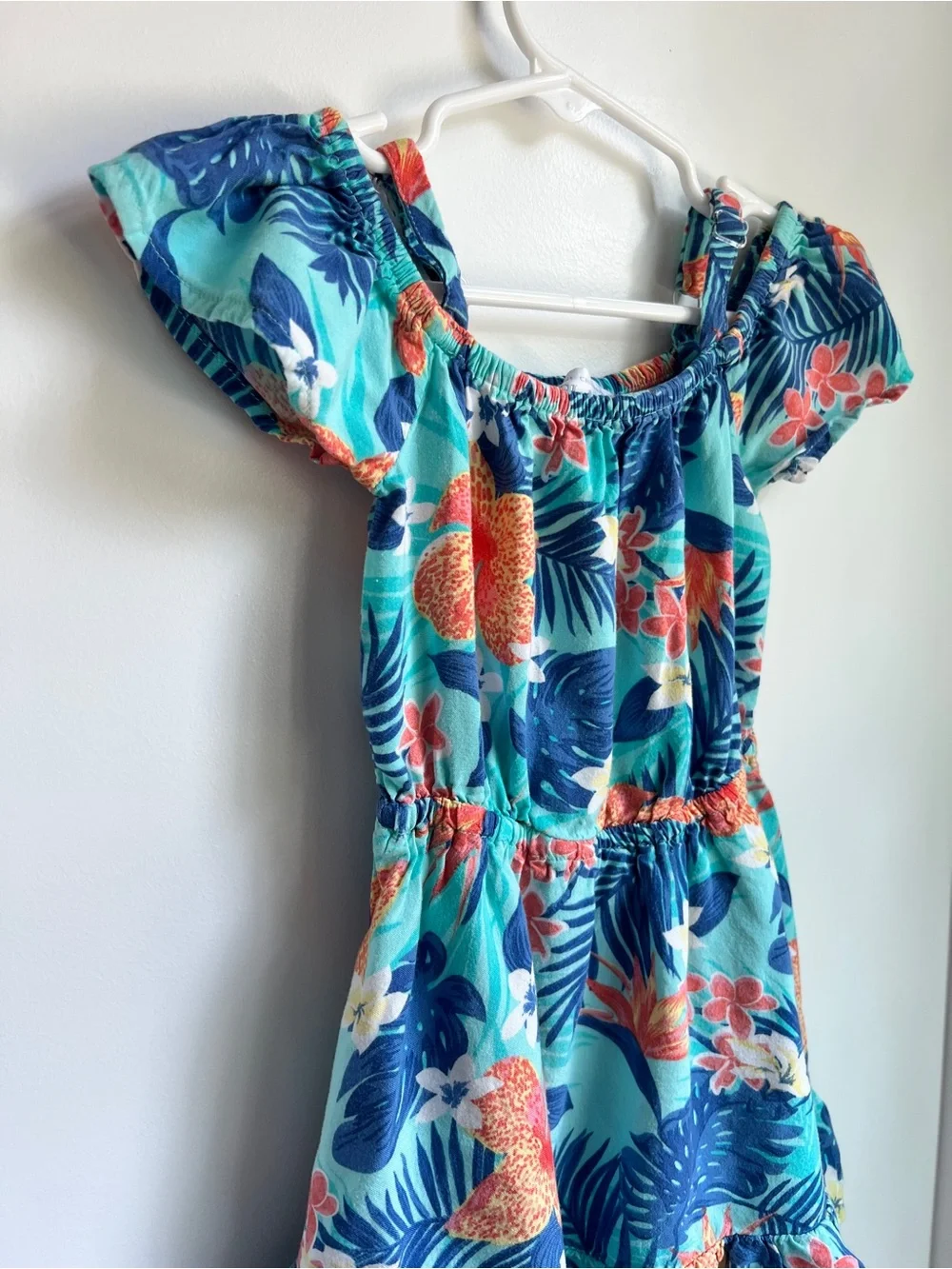 The Children’s Place Tropical Floral Off-the-Shoulder Dress 3T